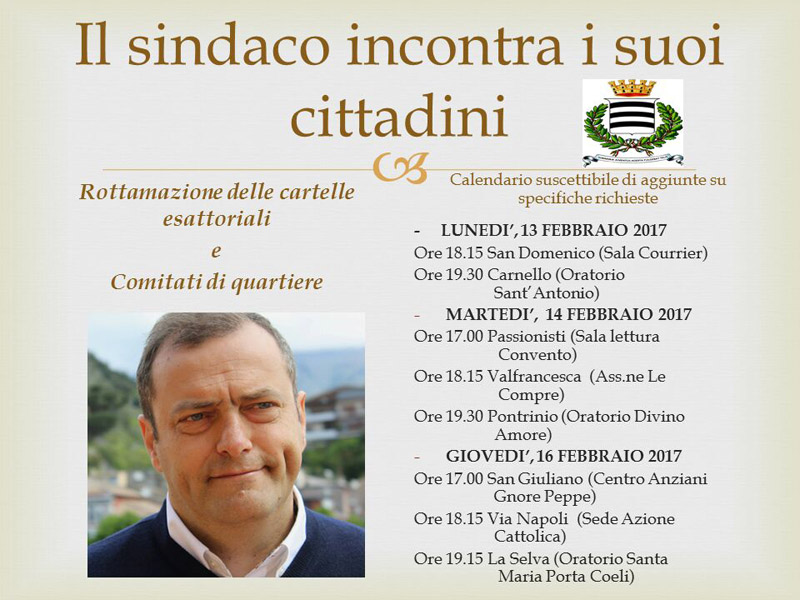 Sindaco incontra